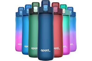 Opard Zip 600ml Plastic Water Bottle Dishwasher Safe, Leakproof Flip-Top Lid, BPA Free Tritan, Wide Mouth Reusable Kids Water