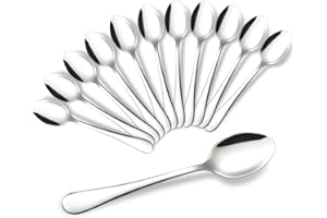 tiokin Espresso Spoons Set of 12, Mini Coffee Spoon, 4.7 Inches Stainless Steel Small Spoons for Dessert, Tea, Appetizer, Sug