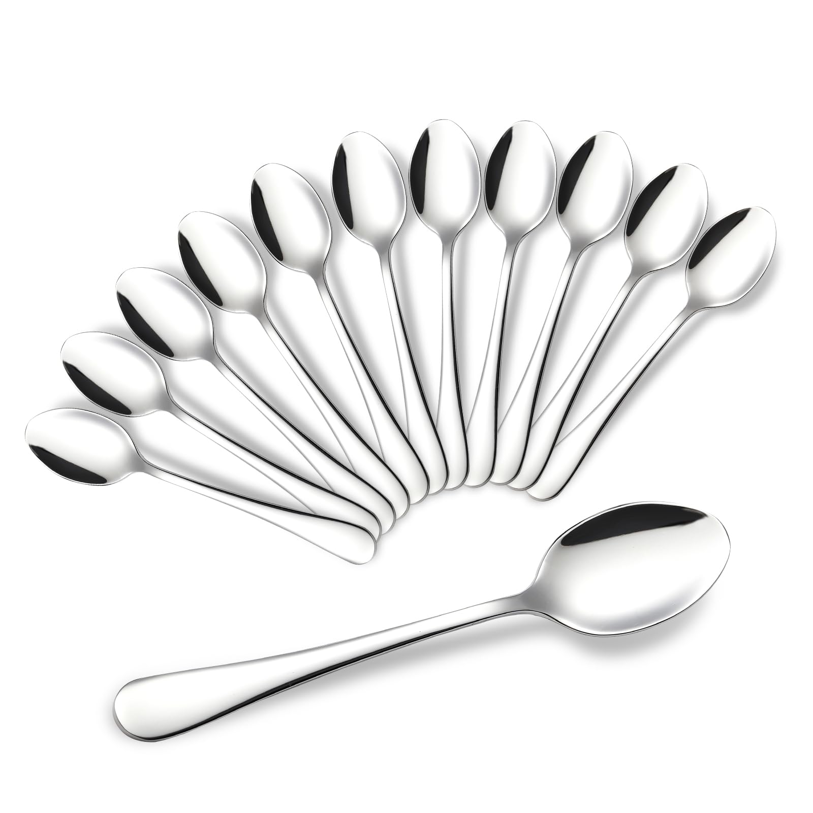 tiokin Teaspoons Set of 12,Mini Coffee Spoon,4.7 Inches Stainless Steel Small Tea Spoons Dessert Spoons Set for Coffee, Dessert, Tea, Appetizer, Dishwasher Safe