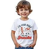 IZYJOY Baseball Shirt Toddler Boy I'm Just Here for The Snacks T-Shirt Baseball Fans Tee Game Day Short Sleeve Summer Tops