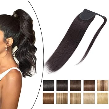 Extension queue de cheval vrai cheveux Clearance