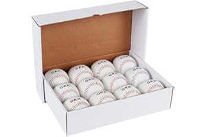 GKK Baseball 12 Pack Balls Training Baseballs 9 inch TeeBall Safety Baseballs for Youth/Adult Baseball Soft Toss, Batting, Fielding, Hitting, Pitching, Practice(One Dozen)