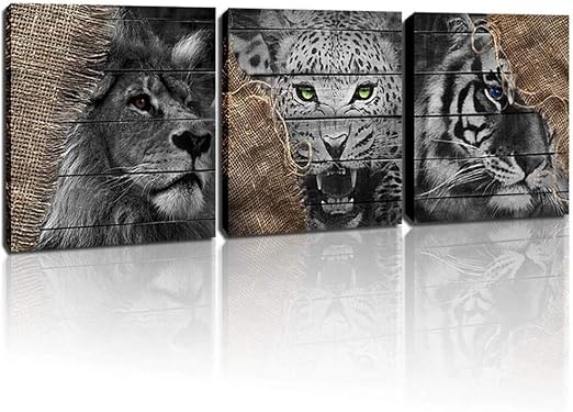 Amazon Com Dingdong Art Black And White Animal Canvas Wall Art