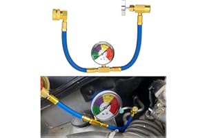 SHMZK R134A AC Refrigerant Charge Hose Kit, 1/2" Can Opener Recharge Hoses with Pressure Gauge, Charge Hose for Car Home Air Conditioning Refrigerant System, Car Accessories