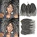 Flyteng marlibob crochet hair 6pieces/pack 8 inch Marlibob Kinky Curly synthetic Hair extensions (8 inch 6packs, T1B/Gray)