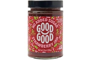 GOOD GOOD Strawberry Jam - No Added Sugar - Low Calorie - Gluten Free and Vegan - Diabetic and Keto Friendly - 12oz / 330g (Pack of 1)