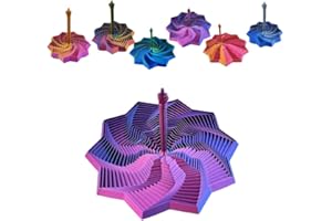 GENERIC 3D Printed Fidget Star Toy, Transformable Stress Relief Finger Toy with Knob Handle for Adults & Kids, 10.6cm Anti-Anxiety Sensory Play Middle Finger Handle (Red and Blue, 3.5in)