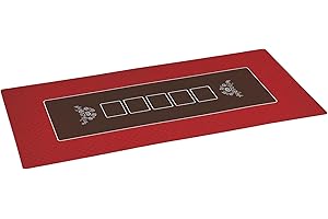 Soozier 94.2 x 45.5 Inch Texas Hold'em Poker Mat 12-Player Poker Table Top, Water-Resistant Portable Poker Table Cloth with F