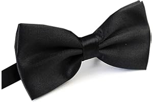 Monopa Men's Pre Tied Bow Ties for Wedding Party Fancy Plain Adjustable Bowties Necktie