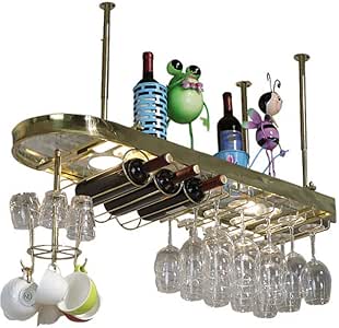 WZF Estante para Copas de Vino de Acero Inoxidable Colgante al revés