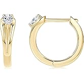 EONFUN Pear Moissanite Hoop Earrings, 0.6cttw D Color 3x4mm Pear Cut Moissanite 925 Sterling Silver Round Earrings for Women Wedding Birthday Christmas Jewerly Gifts