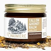 Chaumiere Herb Infused Organic Grass Fed Beef Tallow Honey Balm - Face Moisturizer with Raw Honey & Natural Herbs - Whipped Cream for Dry & Sensitive Skin - 2.5 oz (Vanilla)