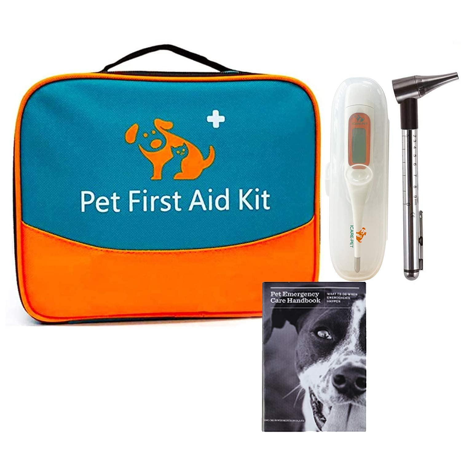 Pet First Aid Kit, Veterinary First Aid Bag for Dog, Cat, Rabbit, Animal, with Otoscope, Perfect for Home Care and Outdoor Travel Emergencies