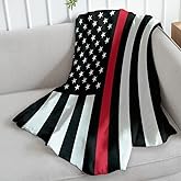 Thin Red Line Super Soft Throw Blanket - 50x60 Throw Blanket for Bedroom, Living Room, Spring Time, Holidays, Kids, Babies, Adults & Decor, Gifts - Fire Fighters First Responders Support Blankets