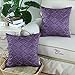 CaliTime Pack of 2 Cushion Covers Throw Pillow Cases Shells for Home Sofa Couch Diamonds Chain Geometric Embroidered 18 X 18 Inches Purple