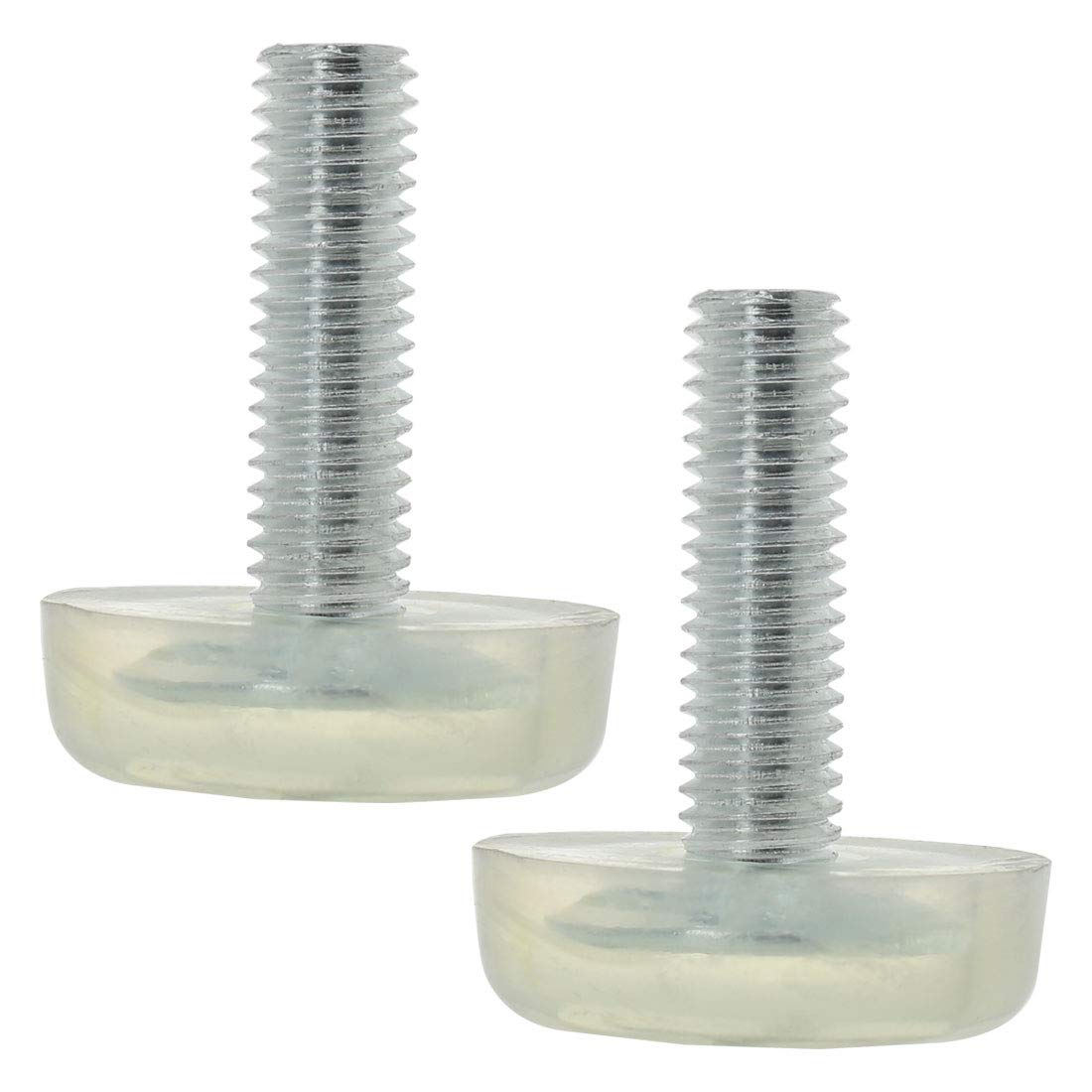 Sourcingmap M8 x 25 x 27mm Screw on Furniture Glide Leveling Feet Adjustable Leveler Pad for Chair Industrial Machine Desk Leg 2 Pack