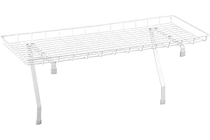 Household Essentials 05100 Rear Display Over-The-Washer Storage Shelf | Organize and Store Laundry Room Supplies | White