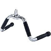 FITNESS MANIAC USA Multi-Grip Barbell Seated Row Handle, Barbell Multi-Exerciser Cable Attachment Revolving M Bar