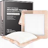 EVERLIT Silicone Super Absorbent Dressing | Sterile Adhesive Bandage Pad for High Absorbency & Reduced Skin Maceration | Fast Healing Advanced Wound Care for Heavily Exudating Wound (6" x 6")