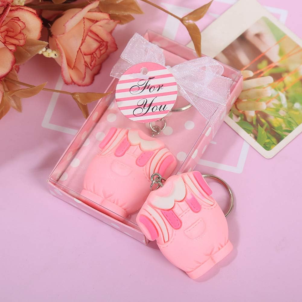 Cute As Can Be Pink Key Chain Baby Girls Shower Favors Birthday Party Giveaway Kids Christening Gift For Guests (20pcs)
