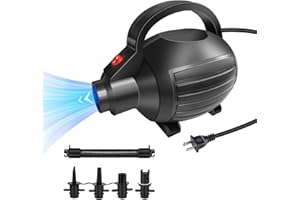 VOFiTNY Electric Air Pump for Inflatables 600W Air Mattress Pump,Portable Bed Pump for Gymnastics Mat Pool Toy Float Raft Airbed Quick Inflate/Deflate with 4 Nozzles 110-120V AC