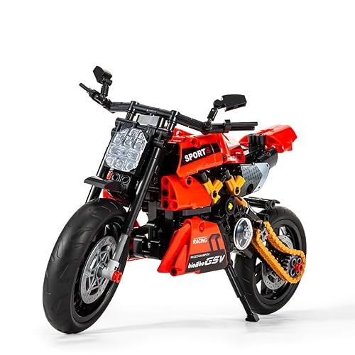 DAHONPA 2 in-1 Transform Technic Motorbike Building Blocks Set, 545 Pieces Moto & Heli Transform, Build and Display Toys Gift for Kids and Adults