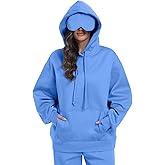 SeSe Code Travel Hoodie with Eye Mask Sleep Unisex Oversized Sweatshirt for Airplane, Road Trip Naps Fleece Couples Hoodies