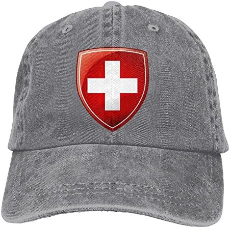 WKP0XKA Men and Women Cap Coat Of Arms Of Switzerland Hat Snap-Back Hip-Hop Cap Baseball Hat Head-Wear Cotton Snapback Hats Ash