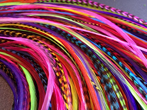 1 Feather+Extensions+Rooster+Feathers+Rainbow