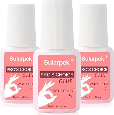 Sularpek 3 PCS Extra Strong Nail Glue 7ML Brush-On Gel For Tips