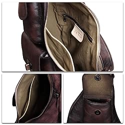 Genuine Leather Large Sling Bag for Men and Women