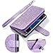 UrbanDrama Case for Galaxy S7 Edge, S7 Edge Wallet Kicktand Shiny Luxury Folio Flip PU Leather Wristlet ID Credit Card Slot Cash Pocket Phone Case Compatible for Samsung Galaxy S7 Edge, Purple