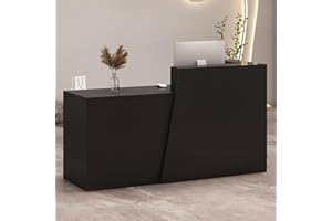 IEHFDCA Retail Reception Desk with Storage, Modern Checkout Counter for Store, Anti-Scratch Front Desk for Salon, Boutique, Cafe – Easy Assembly G 39.4" × 16.5" × 39.4"