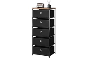 LIANTRAL Nightstands Dresser for Bedroom with 5 Drawers Fabric Dresser Storage Tower Chests Organizer Unit for Closet, Nursery, Dormitory