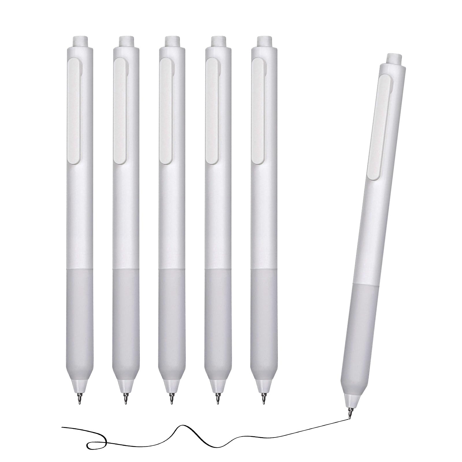 D dDraw 6pcs Ballpoint Pen Press Pen, 0.5mm Quick-Drying Gel Pens, Black Ink, Comfortable and Smooth, Suitable for Students to Brush the Question Pen, Write Notes, School & Office Supplies