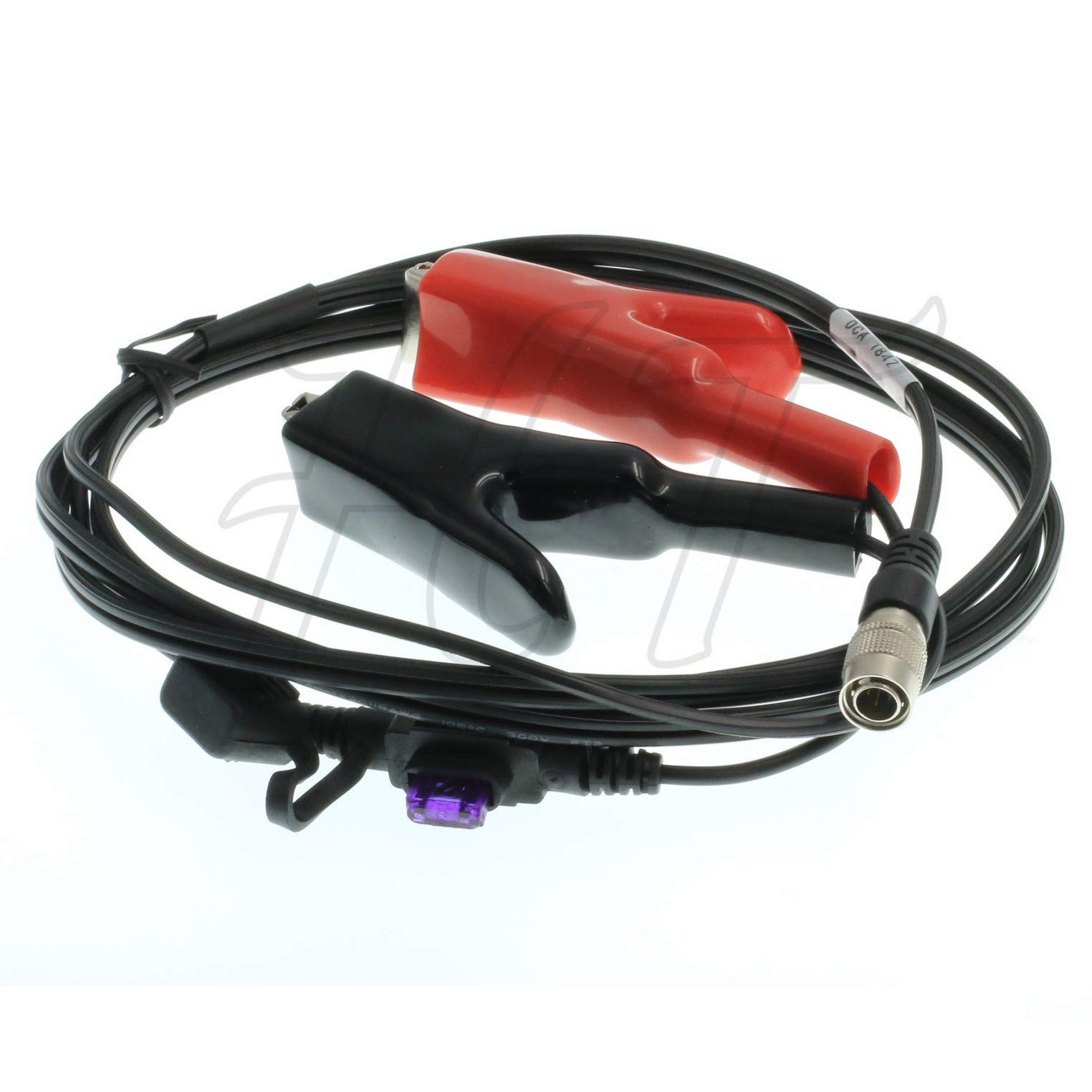 Geodimeter 600 Trimble 5600 Instruments Hirose 4 Pin Alligator Clips Power Cable 6ft (straight)
