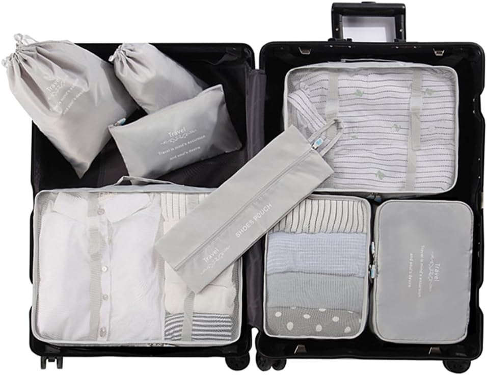 Aviddom 8 Set Packing Cubes Travel Luggage Organizer with Laundry Bag and Shoes Bag for Carry on