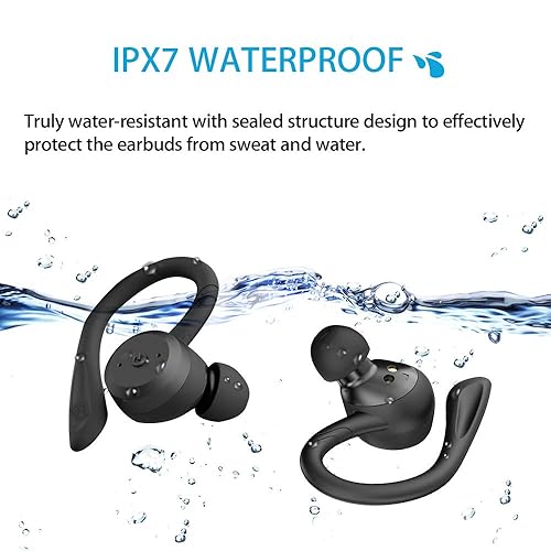 APEKX Wireless Earbuds Bluetooth IPX7 Waterproof, Stereo