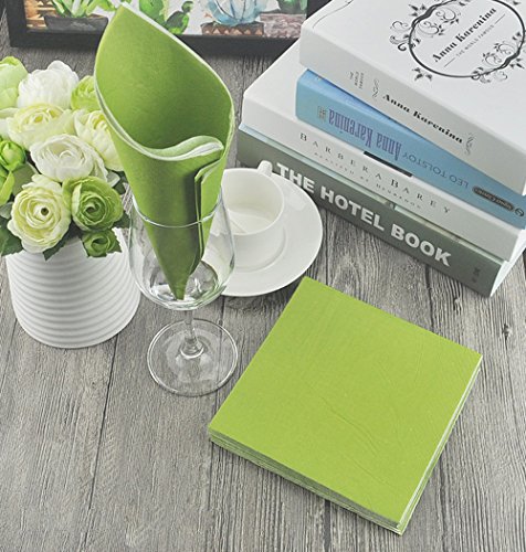 UPlama 5 colors 100Pcs Beverage Paper Napkins,2-Ply Paper Luncheon Napkins,12.8"12.8"Unfolded