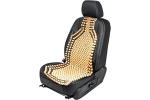 ZONETECH Zone Tech Beaded Seat Cover for Cars Cooling, Massage Cushion, Car Seat Natural Wooden Beads for Semi Truck, Trailer, Car, Two-Tone, Double Strung(1-Pack)