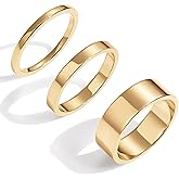 Pearich 14K Gold Filled Rings for Women, Dainty Stacking Rings for Women, Thin Gold Band Ring Plain Statement Ring Comfort Fit Size 6 to 11