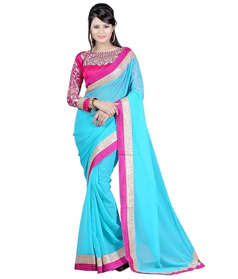 Winza Designer Chiffon Saree with Blouse Piece