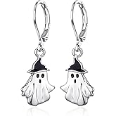 TALYKONG Halloween Ghost Earrings for Women Cute Funny Spooky Ghost Dangle Leverback Earrings Halloween Gothic Jewelry Gifts for Women Mom