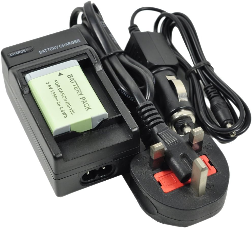 BTBAI NB-13L Battery+Charger AC Wall Single for NB13L PowerShot G7X G9X G7 G9 X Mark II 2 SX620 SX720 HS G5X G5 X SX740 SX730 Digital Camera Battery Charger Adapter k1a