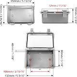QWORK ABS PC Junction Box Waterproof IP65 Electrical Project Enclosure Hinged view 5