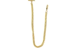 YECSOSS Men's Pocket Watch Chain Albert Chain, Vest Chain with T-bar Gold/Silver