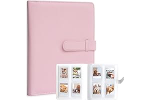 HEAROO 128 Pockets Mini Photo Album for Fujifilm Instax Mini Camera, Polaroid Snap, Z2300, SocialMatic Instant Cameras & Zip Instant Printer (Pink)