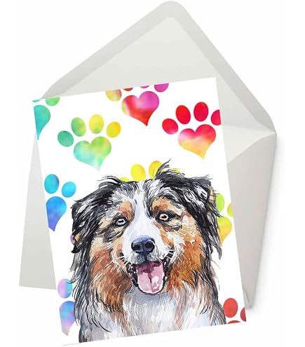 Whitman And Daughter Grußkarte Mit Australian Shepherd | 12,7 X 17,8 Cm, Blanko | Für Hundefreunde