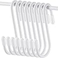 Hotop 36 Pieces S Hooks for Hanging Heavy Duty S Shaped Hook Rack Metal Non Slip Hanger for Stocking Kitchen Pot Utensils Closet Wire Bathroom Bedroom Pan Bag Towel Plant(2.4 Inch,White)
