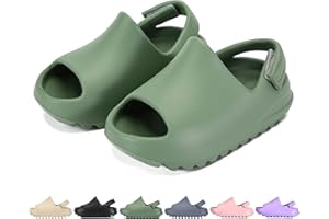 AIMINUO Toddler Little Kids Slides Sandals Summer Slip-On Sandals Shower Beach Pool Anti-slip Slippers for Kids Girls White Sandals Toddler Water Shoes for Boys Toddler Slides